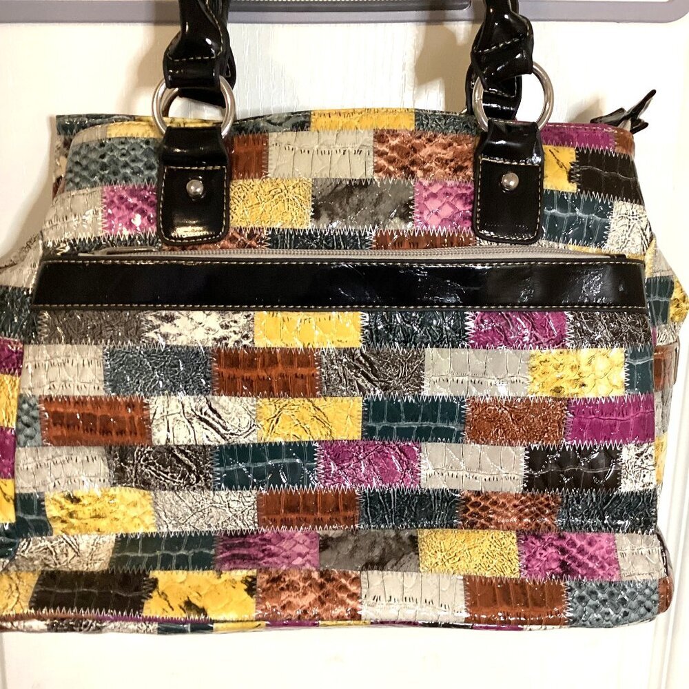 Kimbel Women’s Purse Shoulder Bag Handbag Vinyl Multicolor Y2K Retro - Picture 2 of 9